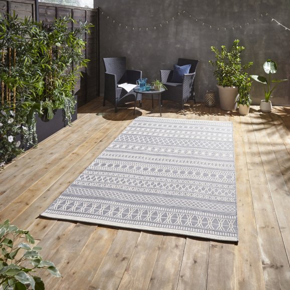 Porthmeor outdoor rug - Grey & Cream