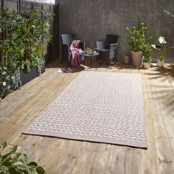 St Austell outdoor rug - Rose & Cream