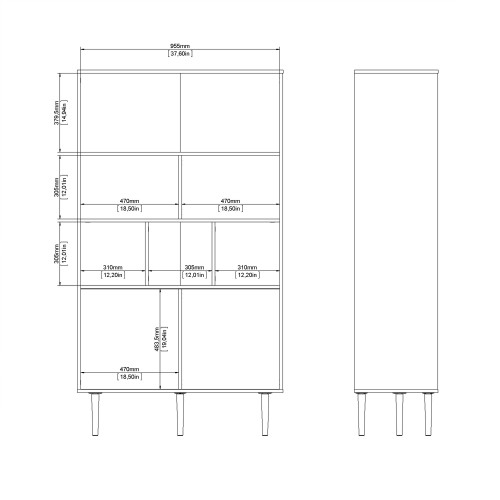 Fika Bookcase with low sliding doors - Jackson Hickory Oak & Matt White - Image 5