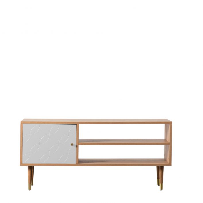 Cotswold media unit - White & Oak - Image 2
