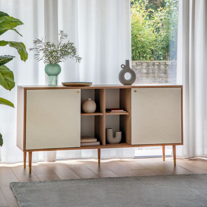 Cotswold large sideboard - White & Oak - Image 2