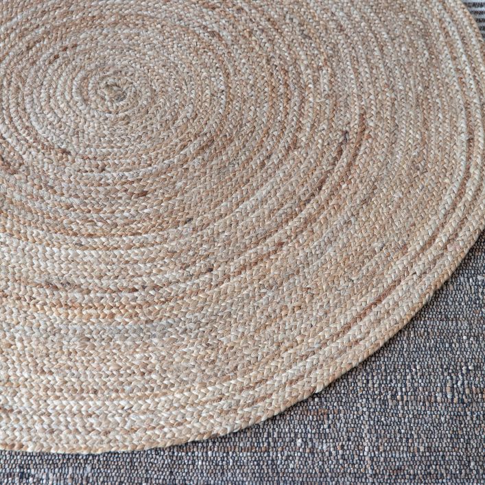 Huge 1.5m round Jute rug - Perfectly Lovely Interiors