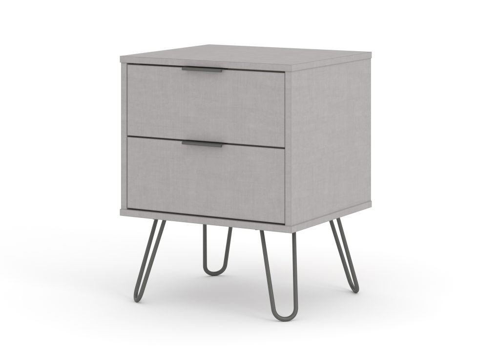 Helsinki grey bedside table- 2 drawers