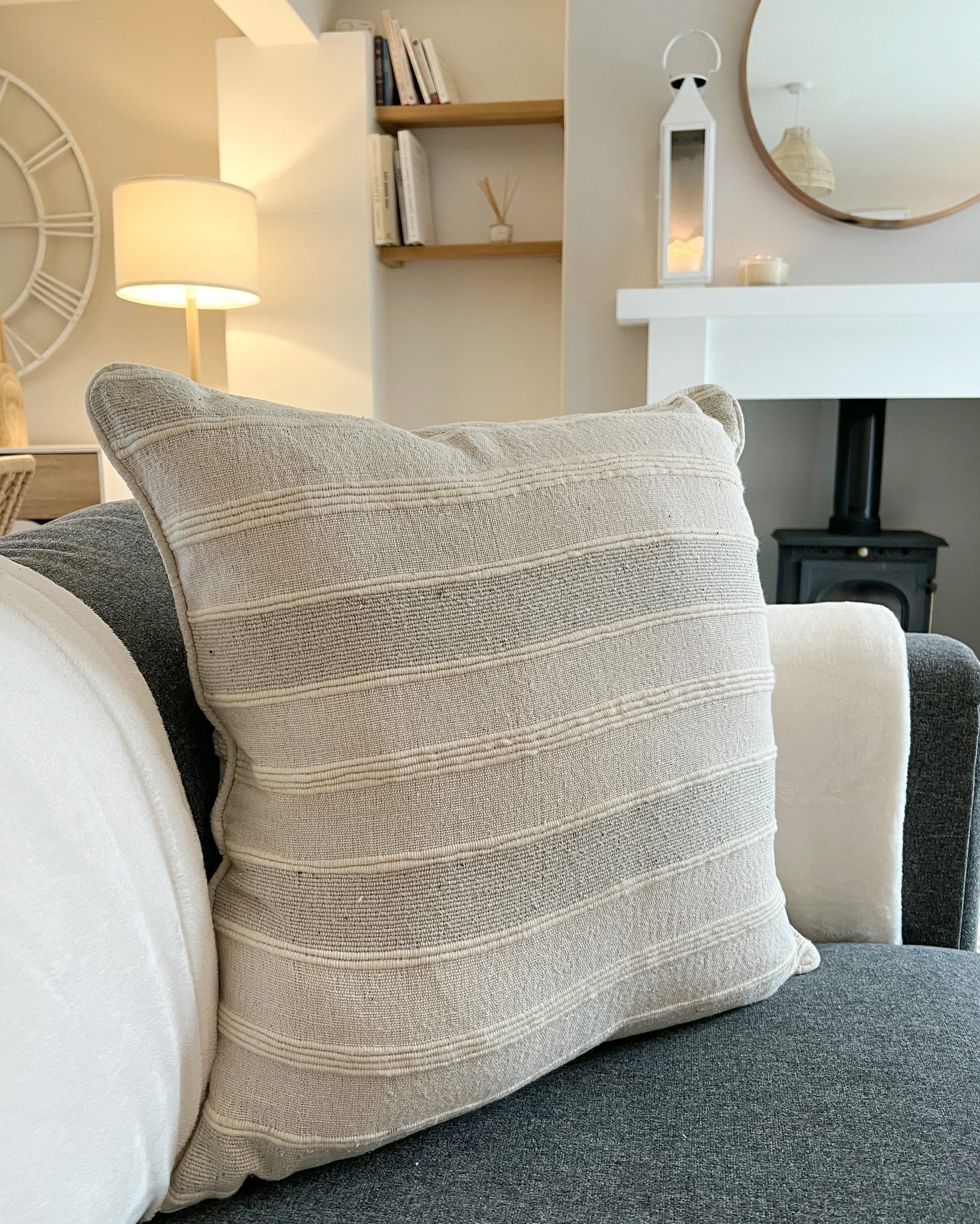 Oversized large stripe cushion Perfectly Lovely Interiors - Main Image