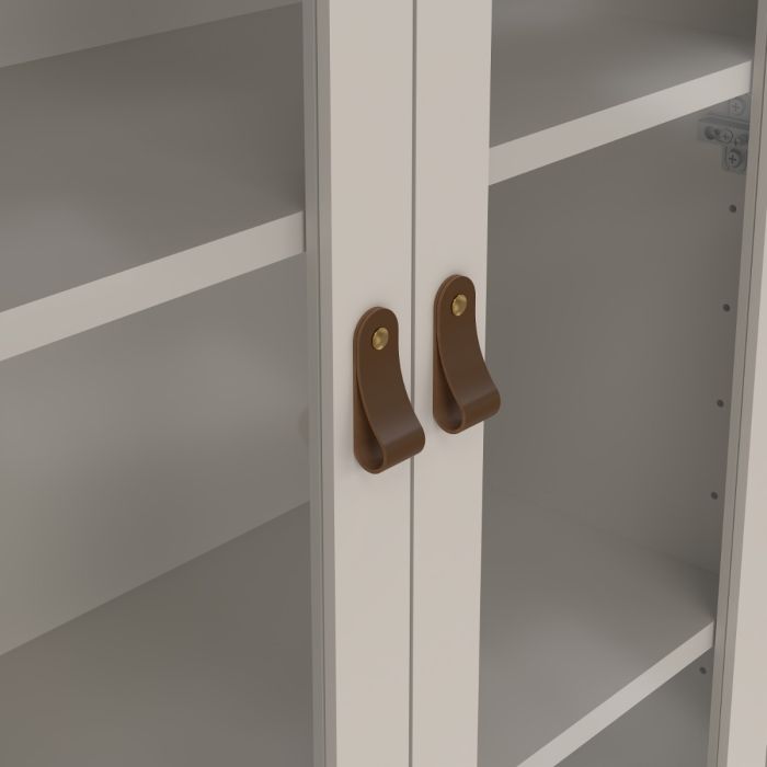 Loft display cabinet with two glass doors and three drawers -Cashmere - Image 4
