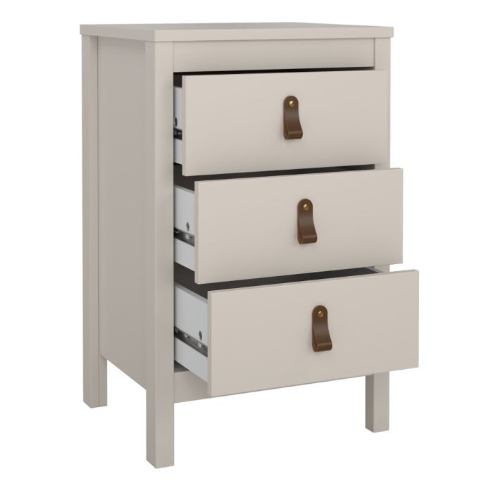 Loft three drawer bedside table in Cashmere - Image 3