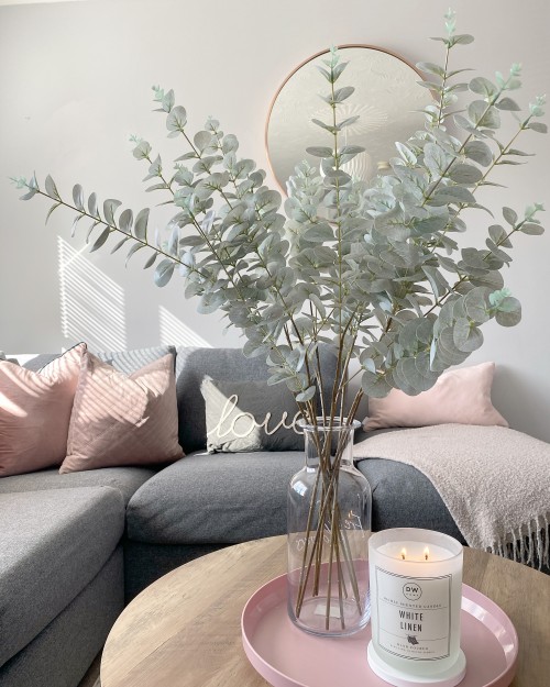 Tall stems of faux grey/green eucalyptus - Image 3