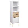 Nordic Bookcase - White with Oak drawers