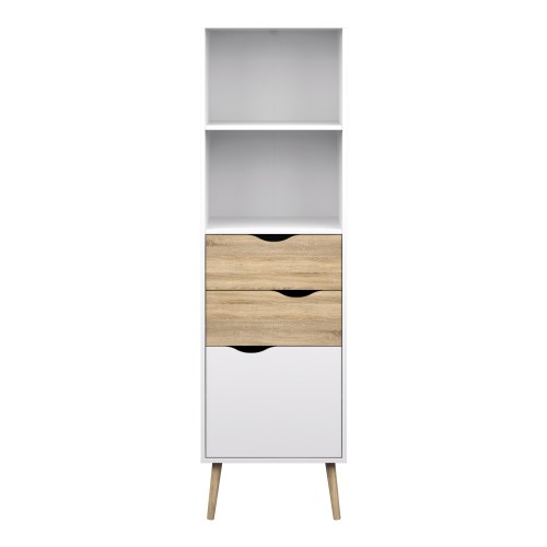 Nordic Bookcase - White with Oak drawers - Image 4