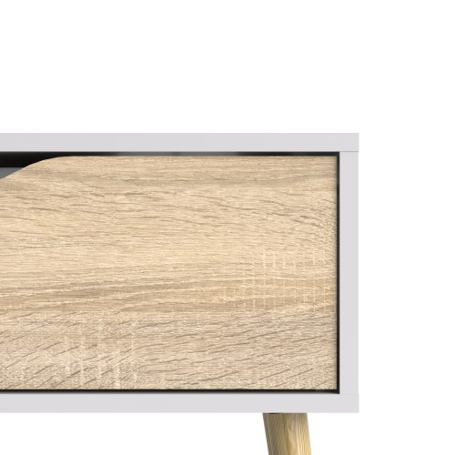 Nordic Coffee Table - White with Oak drawer - Image 3