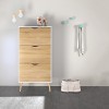 Nordic Shoe Cabinet - White & Oak - Image 2