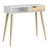 Nordic Console Table - White with Oak drawer