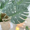 Huge potted faux Monstera 'palm leaf' plant - Image 4
