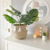 Huge potted faux Monstera 'palm leaf' plant - Image 3