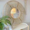 Very large statement rattan mirror - Image 2