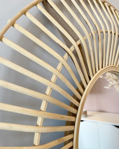 Very large statement rattan mirror - Image 3