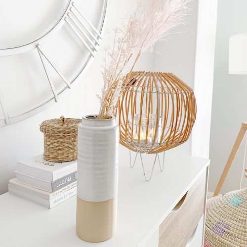 Tall natural two tone ceramic vase - Image 3