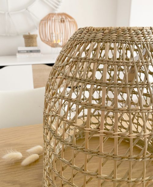 Scandi woven seagrass lampshade - Image 3