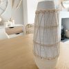 Natural large ceramic vase with rattan decoration - Image 3