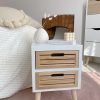 Small Scandi side table with drawers - Image 4