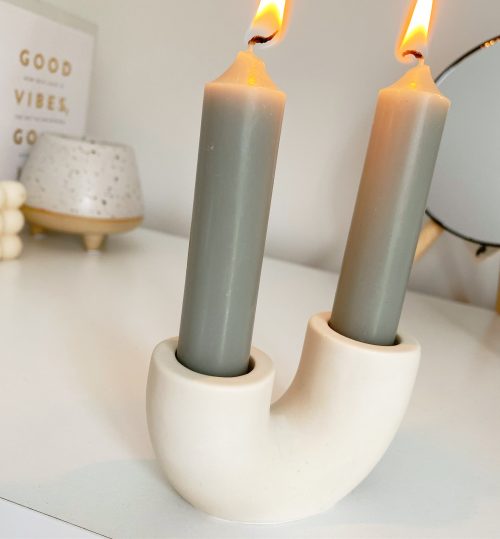 Eco Jesmonite U candle holder - Image 4