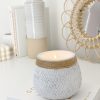 Medium 'woven' style ceramic potted candle