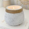 Medium 'woven' style ceramic potted candle - Image 2