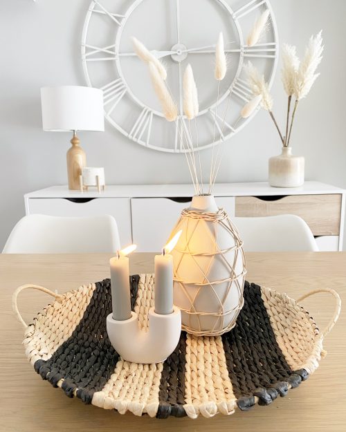 Rush woven decorative tray with handles - Image 4
