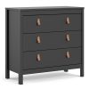 Loft chest of drawers - 3 drawer - Black