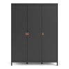 Loft 3 door wardrobe - Black - Image 4