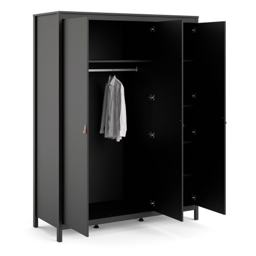 Loft 3 door wardrobe - Black - Image 5