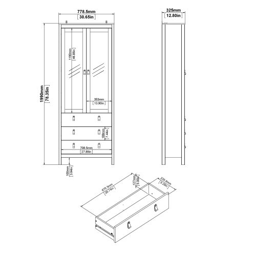 Loft display Cabinet - Black - Image 6