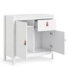 Loft small sideboard - white with leather handles - Image 3