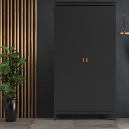 Loft two door wardrobe - Black - Image 4