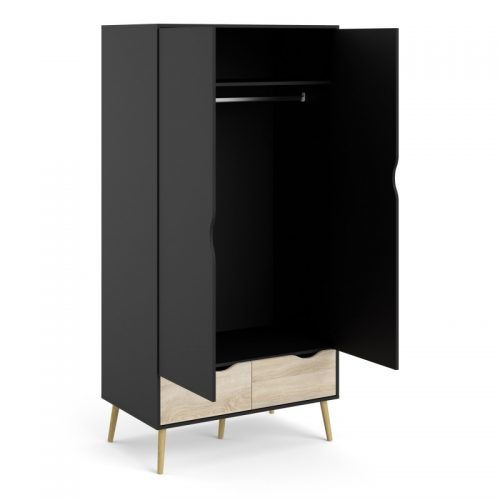 Nordic Two Door Wardrobe - Black - Image 5