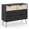 Nordic Chest of 4 Drawers - Black & Oak