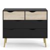 Nordic Chest of 4 Drawers - Black & Oak - Image 3
