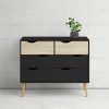 Nordic Chest of 4 Drawers - Black & Oak - Image 2