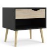 Nordic Bedside Table - Black with Oak drawer - Image 4