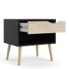 Nordic Bedside Table - Black with Oak drawer - Image 2