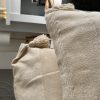 Large natural linen cushion with tassels - Image 2