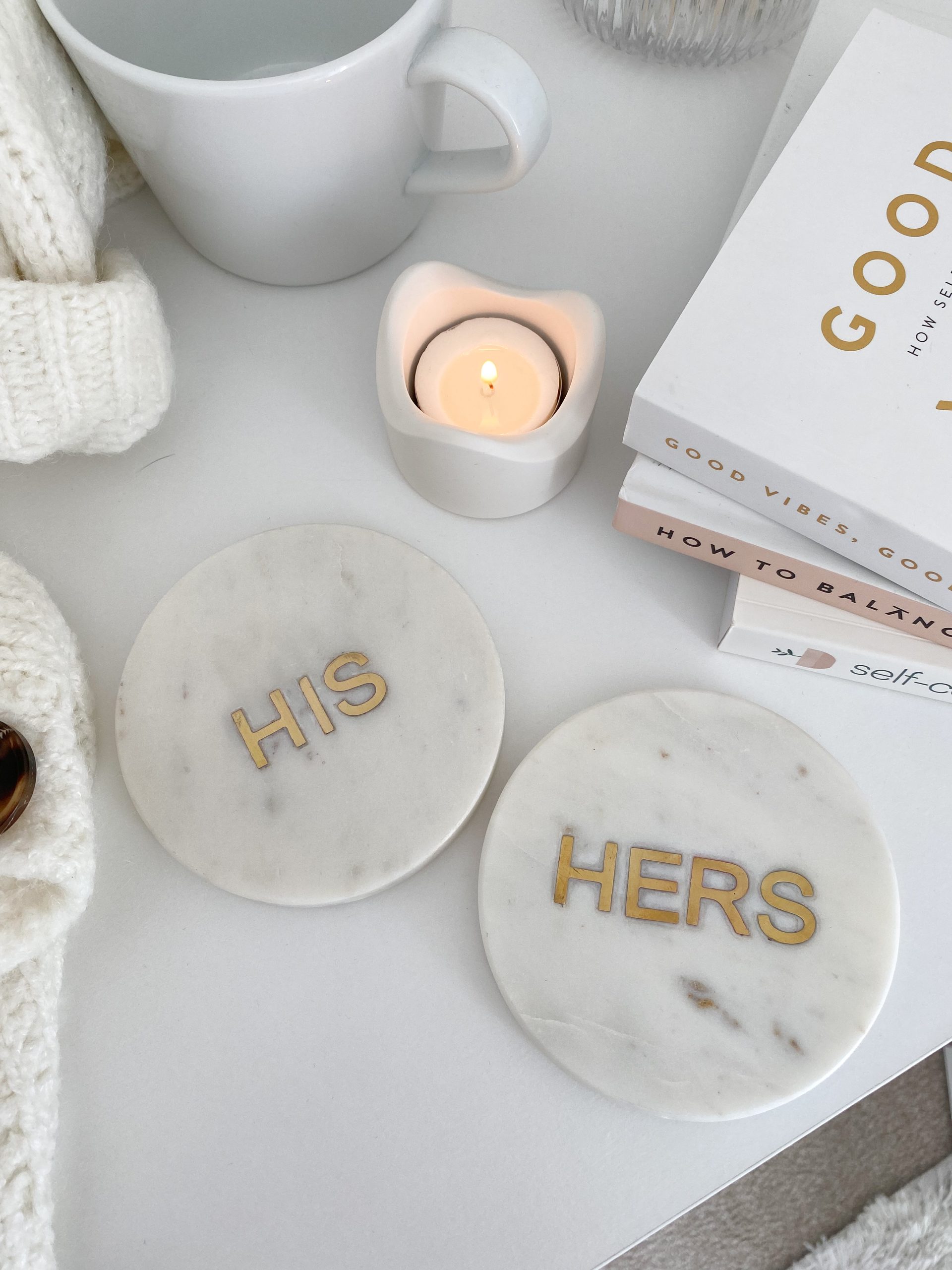 Her Drink Goes Here Acacia Wood and Marble Coasters – iCustomLabel
