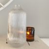 Tall ribbed glass bottle vase - Image 2
