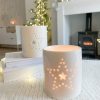 Ceramic white star tealight holder