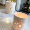 Ceramic white star tealight holder - Image 2
