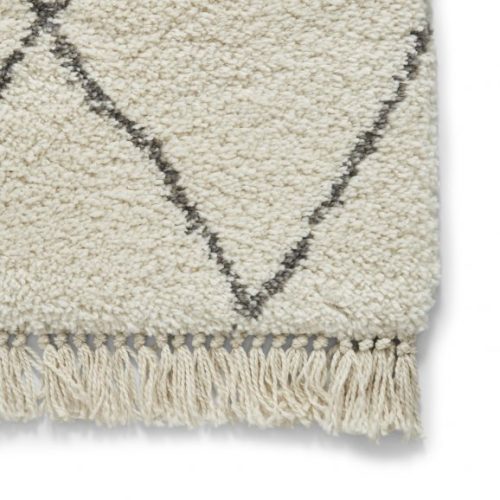 Nordic long pile rug with tassels - Cream/Grey - 4 Sizes - Image 3