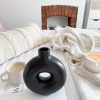 Matt black Nordic doughnut vase - Image 3