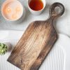 Dark stained wood loop handled board