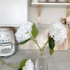 Large stem of faux white hydrangea