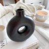 Matt black Nordic doughnut vase - Image 2
